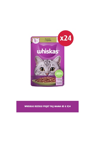 Whiskas Pouch Kuzulu Yetişkin Kedi Mama 24 x 85 G