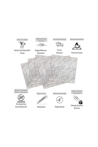 3 Boyutlu Duvar Paneli Kabartmalı Baklava Desen Pvc 41x41 Cm/ 6 Adet /1 M² Mermer