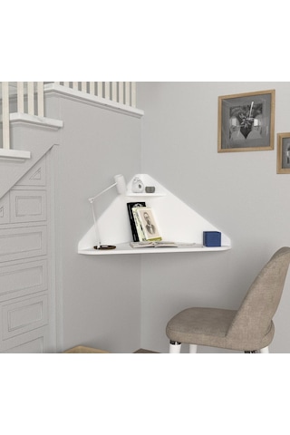 Dekorister Homeoffice Köşe Çalışma Masası Beyaz
