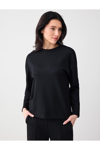 Jimmy Key Jimmy Key Siyah Rahat Kesim Bisiklet Yaka Örme Modal Sweatshirt 6sw235632900