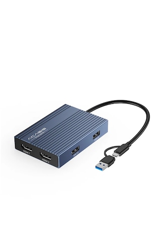 Acasis Ds0602 Type-c & Usb-a Harici Ekran Kartı Kiti - 2xhdmı 4k 60hz, 2x Usb-a 2.0, 100w Pd, Tak Çalıştır, Çoklu Ekran Adaptörü Ds0602