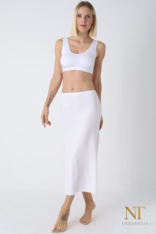 Nt Underwear Bambu Uzun Etek Astarı, Maxi Jupon Doğal Kumaş, Modern Kalıp. Beyaz