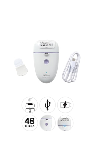 Arzum Ar5173 Sateen Touch Şarjlı Epilasyon Cihazı, Beyaz