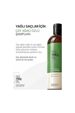 Zinderm Arındırıcı Ve Dengeleyici Tuzsuz Çay Ağacı Şampuanı 500 ML