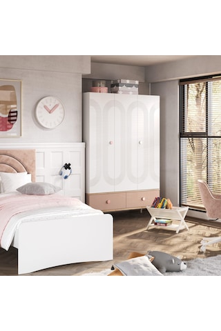 Meltem Kids Fiona Pembe Genç Odası Üç Kapılı Dolap