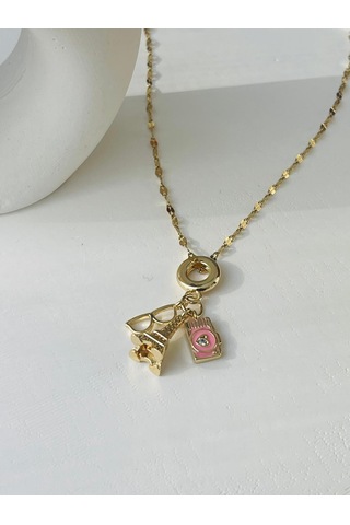 Eyfel Kulesi Charm Detay Çelik Kolye