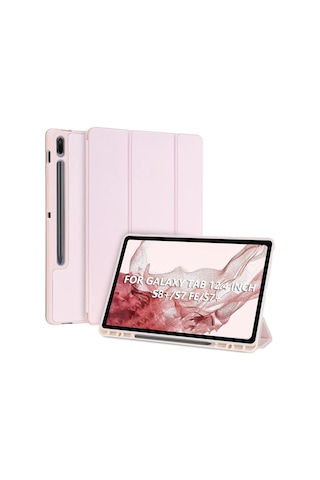 Samsung Uyumlu Galaxy Tab S7 Fe / S7 Plus S8 Plus 12.4" Kılıf Kalem Bölmeli Smart Case X800 T730 T970