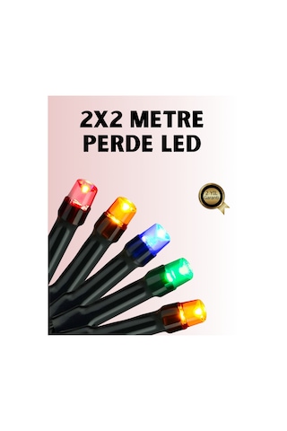 8 Modlu Zaman Ayarlı Led Perde Işık Bahçe Ve Balkon Dekorasyonu Çok Renkli