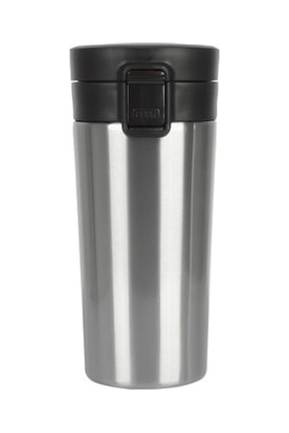 380 Ml Çift Katlı Mug Termos Filtreli Kapak - Metalik Metalik