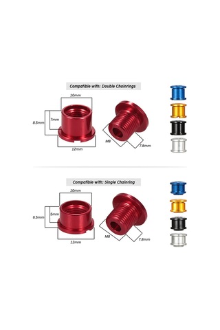 Lixada Set 5 Chainwheel Cıvata 7075 Alüminyum Alaşımlı Crankset Siyah