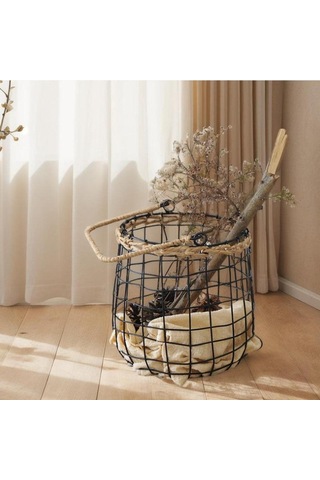 Homyl Avlu İç Ve Dış Mekan Oteli Için Duvara Asılan Sepet Siyah