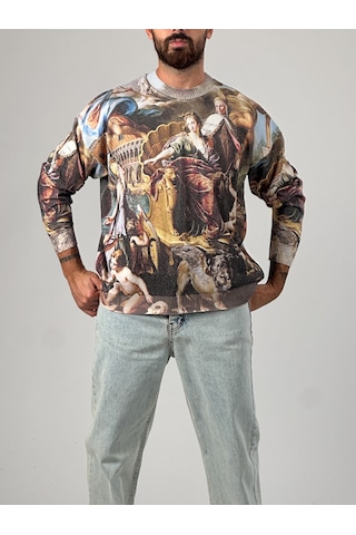 Desenli İtaly Erkek Sweatshirt Coc1026 Çok Renkli