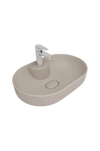 Kale Zero 2.0 60x40 Cm Ada Armatür Bantlı Mat Vizon Oval Çanak Lavabo