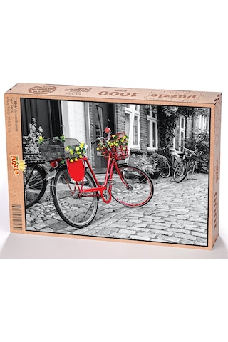 King Of Puzzle Kırmızı Bisiklet Ahşap Puzzle 1000 Parça