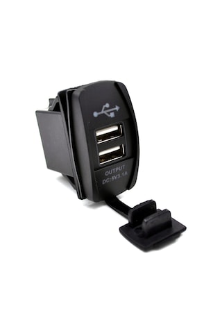 Usb Şarj Port Marine Kırmızı Işıklı Dikdörtgen 12v 24v