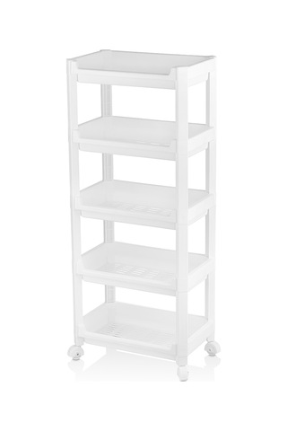5 Katlı Tekerlekli Sepet Organizer Raf Ünitesi 355x220x850 Mm Renkli