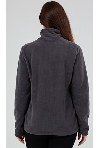 Genius Store Kadın Polar Yarım Fermuarlı Outdoor Cepli Spor Polar Füme