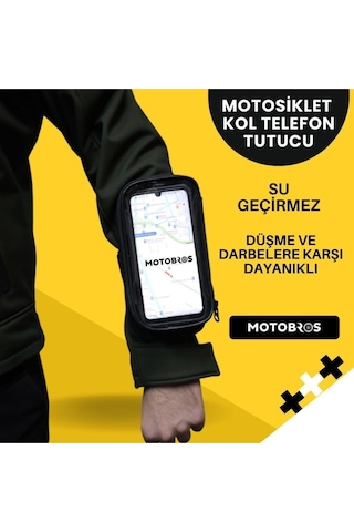 Motosiklet Kola Takılan Telefon Tutucu Kol Telefon Tutucu Su Geçirmez 6.7" Dayanıklı Siyah