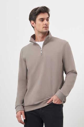 Morven Erkek Gri Fermuarlı Bato Yaka Sweat-shirt 25ks063001100 Gri Gri