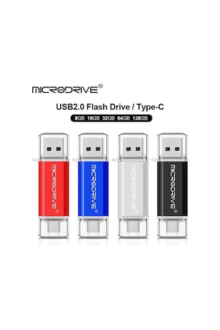 Novahub Usb Tipi C Flash Sürücü 2 İn 1 Otg Mikro Usb Kalem Sürücü 128/64 Gb Siyah