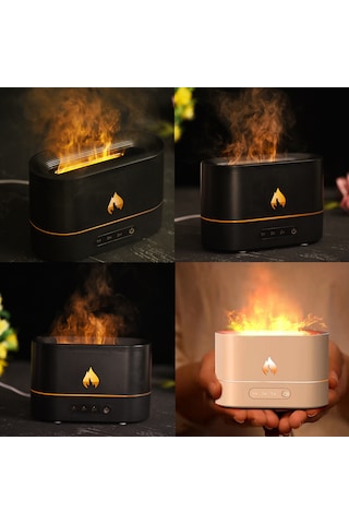 Vkemall Ev Ofis Kullanıma 250ml 3d Benzeri Alev Led Işıklı Ultrasonik Nemlendirici Aromaterapi Uçucu Parfüm Dağıtıcı