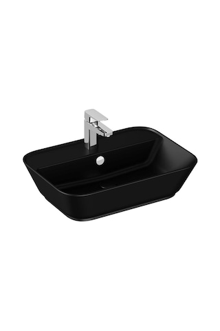 VitrA Geo 7426B083-0001 Dikdörtgen Çanak Lavabo. 60 CM. Mat Siyah