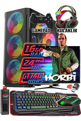 Warbox Horbi i5-6500 16 GB 256 GB + 250 GB SSD Geforce GT 740 24" W10P Masaüstü Oyuncu Bilgisayarı