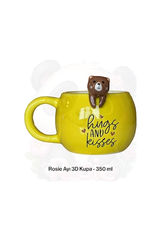 Ayı Figürlü 3d Seramik Kupa 350 Ml Beyaz