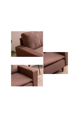 Lungo Modüler Koltuk Takımı Keten Açık Kahverengi Açık Kahverengi