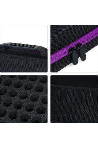 Mufunye Eva Materyal Korumalı Zıpkılı 60 Bölmeli 10ml Yağ Flaşlı Depolama Kutusu Mor - Taşınabilir Aksesuar Cepli Dayanıklı Kasa Diğer