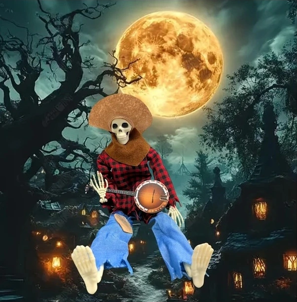 Trendooze Sarı Düello Banjo İskeletleri Ülke Müzik Dans Dekoru, Hareketli Parti Oyuncak