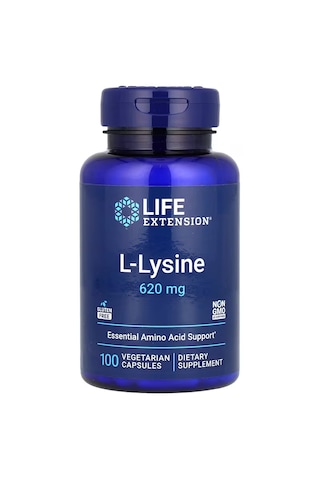 Life Extension L-lysine Lizin 620 Mg 100 Vegetarian Capsules Aromasız