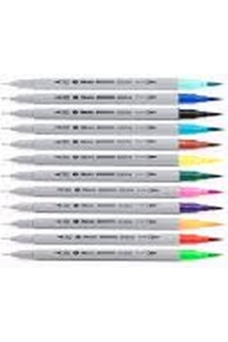 Masis Fineliner Brushpen.Fırça Uç Pvc 12 Renk S5204-12C