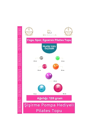 Profesyonel Seri Dayanıklı Yüksek Kalite Mini Gymball 20cm Pembe Pilates Topu Şişirme Pompa Hediyeli