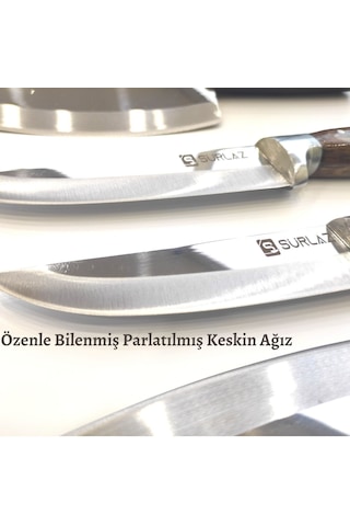 Sürlaz Satır Zırh Börek Kesici Kasap Bıçağı 2'Li Set El Yapımı