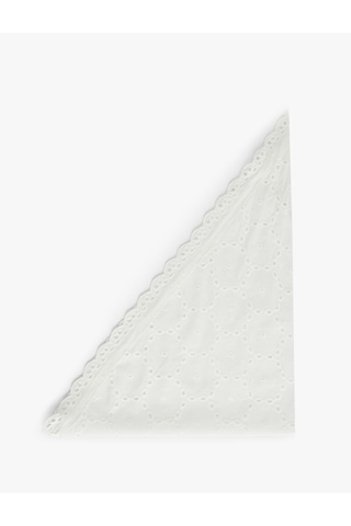 Koton Pamuklu Dantelli Üçgen Bandana Beyaz 6sak50053aa