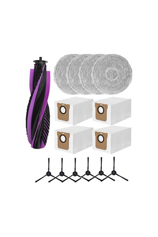 Junzhuodianpu Jonr P20 Pro Robot Süpürge Aksesuar Seti 15 Parça : Ana Fırça, Yan Fırça, Paspas, Toz Torbası A