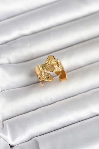 316l Çelik Gold Renk Lotus Model Kadın Yüzük Karışık