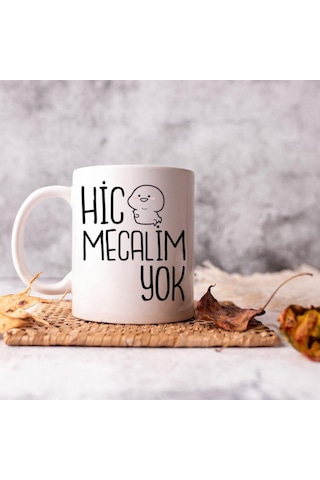 Hiç Mecalim Yok Tasarımlı Kupa Bardak Saydam