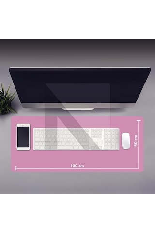Gaming Oyuncu Mouse Pad, Kaymaz Taban Gamer Mousepad, Masa Koruyucu Masa Matı, Ofis Tipi Klavye Ve Fare Altlığı Pembe, 100x50 Cm - Xxxl