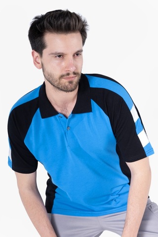 Polo Yaka T-shirt Mavi - Siyah