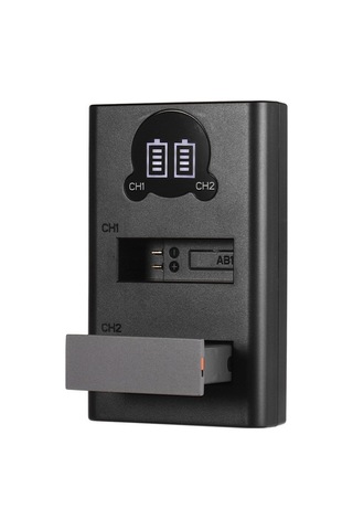 Pazly Çift Portlu Lcd Şarj Kiti - Djı Osmo Action İçin 1300mah Pil Ve Hızlı Şarj