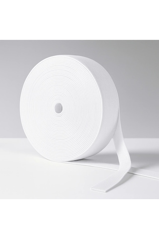 Final Düğme 1,5 Cm X 10 Metre Beyaz Geniş Yassı Lastik Bel, Paça, Don Ve Elastik Bant İçin