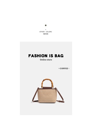 Charhp&kejnt Dokuma Çanta Çok Yönlü Moda Elde Taşınan Omuz Çantası Kahverengi