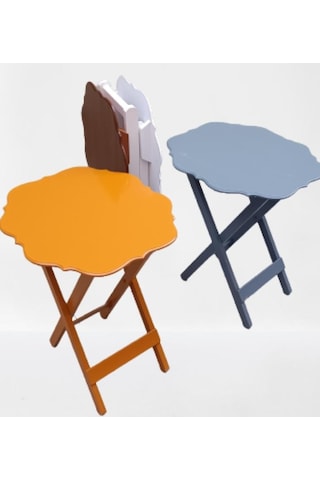 1448bng90095çanta Zigon Sehpa Yonca Dörtlü Model Mdf 4renk Ceviz-hardal-beyaz Ve Gri Renk Uyum