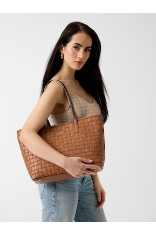 Guess Sandria Dokuma Tote Kadın Shopper Çanta Hwwg8418230 Kahverengi
