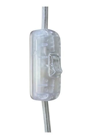 2 Metre Arapuarlı Aç Kapat Anahtar Fişli Abajur Duyu E14 2x0,50 Şeffaf Kablo - Beyaz Duy