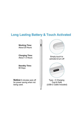 iPad Uyumlu 10.2 9.Nesil Avuç İçi Reddetmeli Dokunmatik Yazı Çizim Kalem