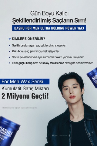 Ultra Güçlü, Kalıntı Ve Beyazlık Bırakmayan, Besleyici Dashu For Men Premium Ultra Holding Power Wax