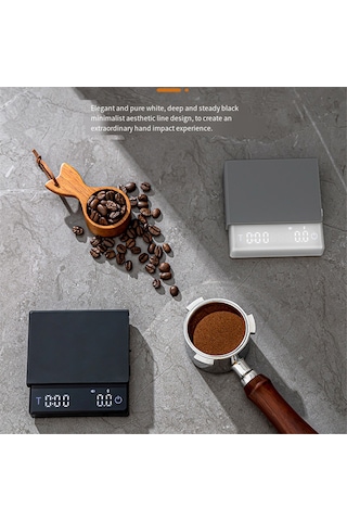 Kişisel Elektronik Terazi Kahve Ev Tipi Kahve Terazisi Mini,a Beyaz